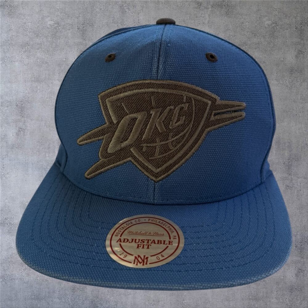 Mitchell Ness OKC Thunder Russell Westbrook Snapback Hat Blue Signature Cap NBA